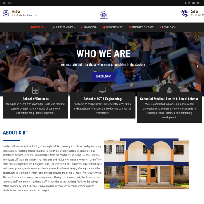 SIBT Institute Website